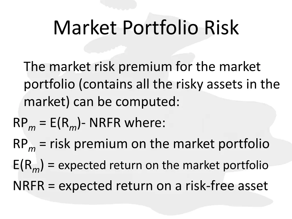 market portfolio risk