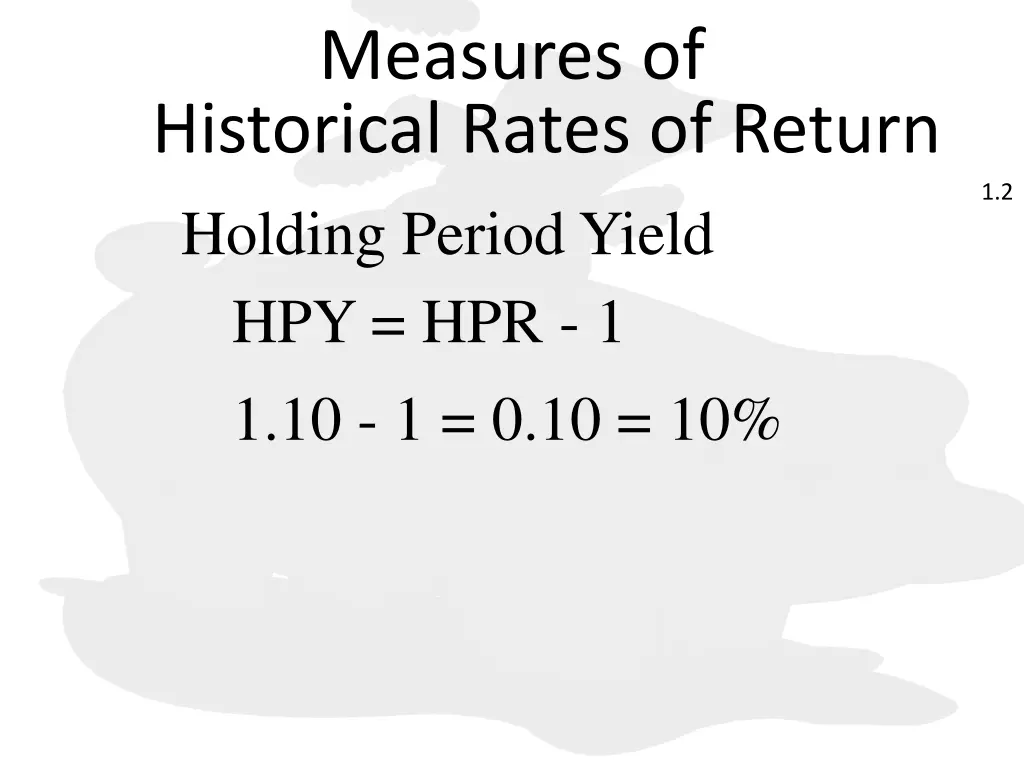 measures of historical rates of return holding 1