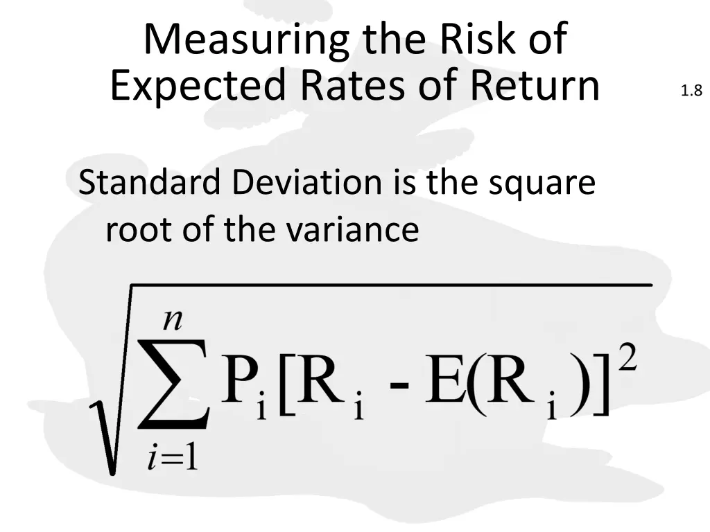 measuring the risk of expected rates of return 1