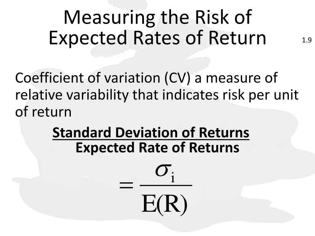 measuring the risk of expected rates of return 2