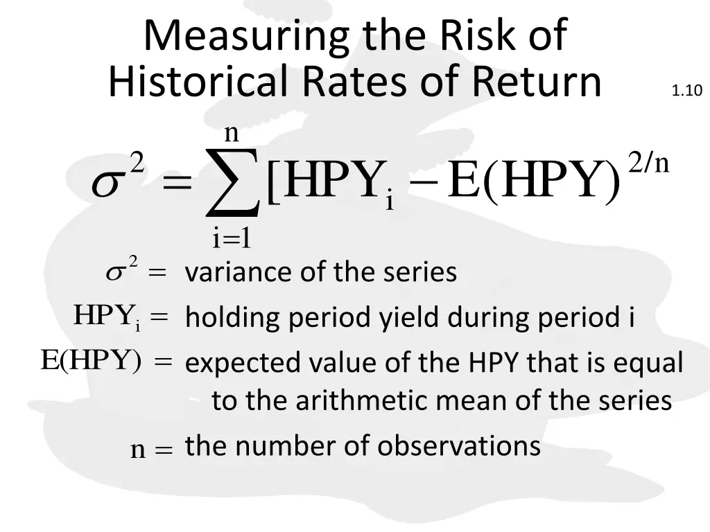 measuring the risk of historical rates of return