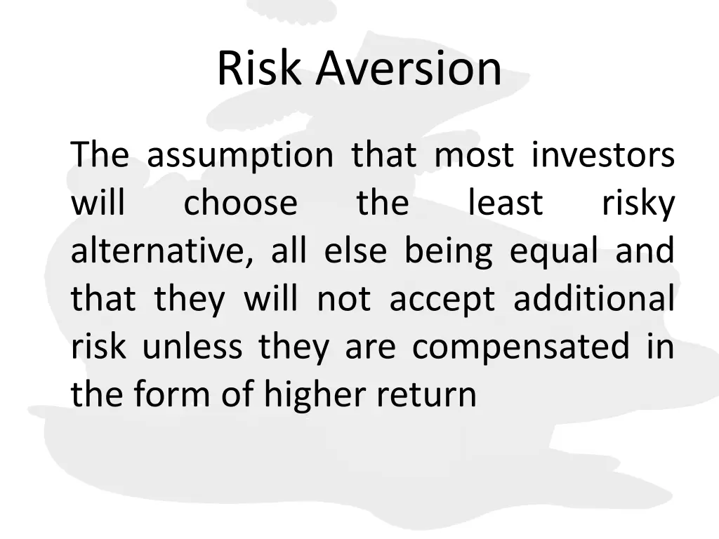 risk aversion