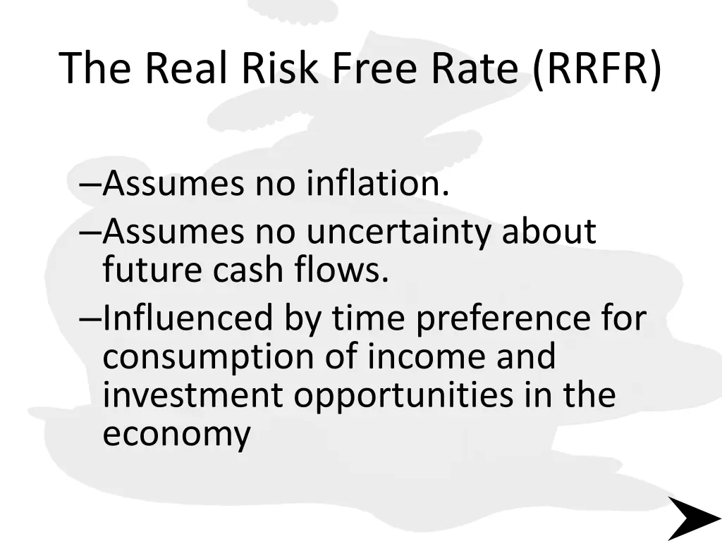 the real risk free rate rrfr