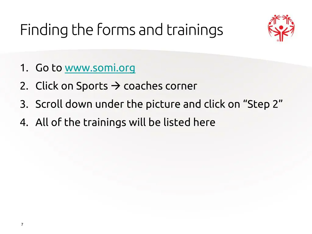 finding the forms and trainings