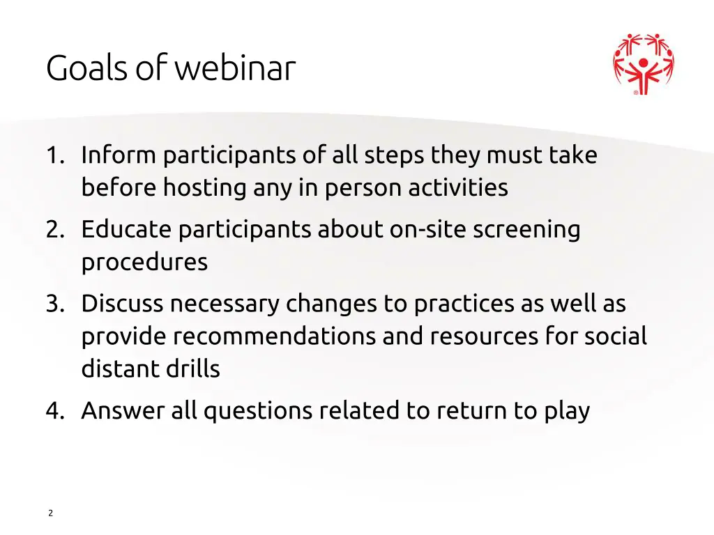 goals of webinar