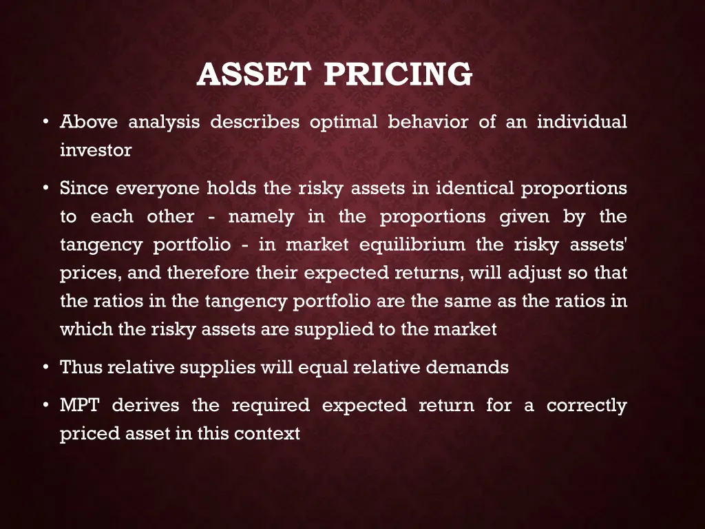 asset pricing