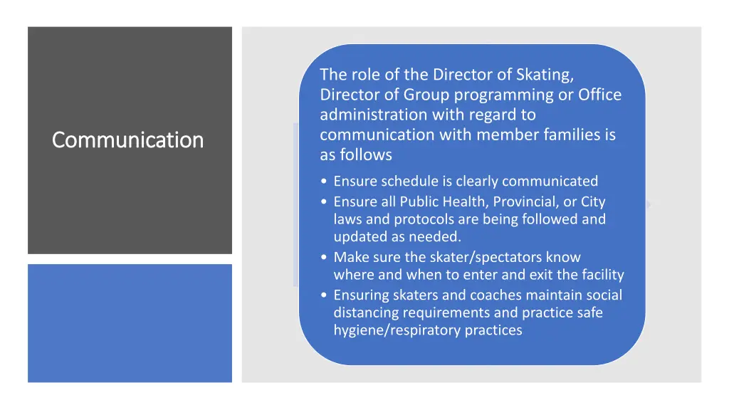 the role of the director of skating director