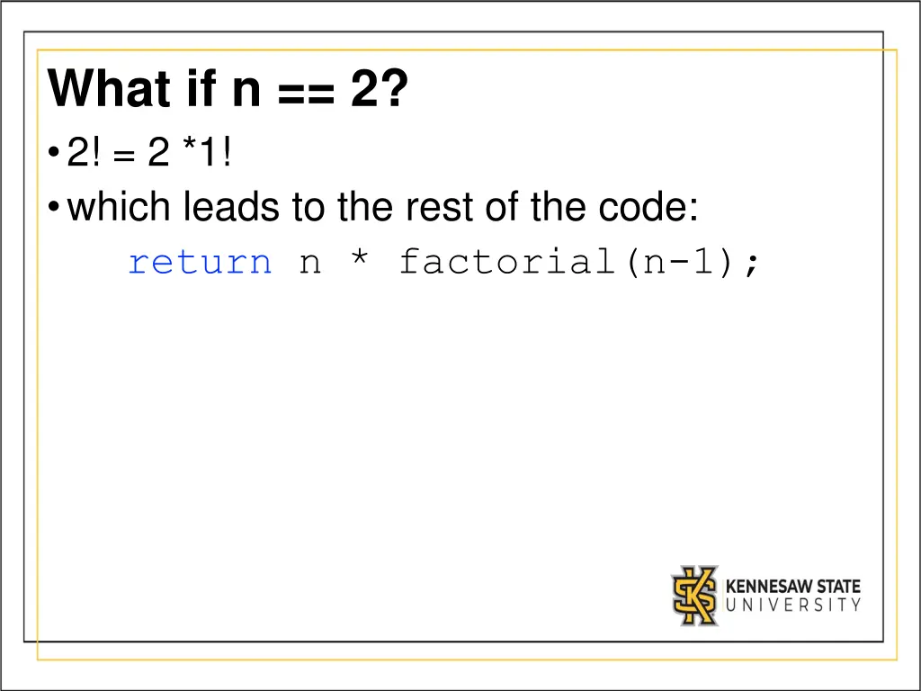 what if n 2 2 2 1 which leads to the rest