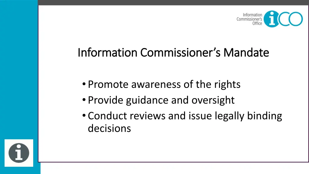 information commissioner s mandate information