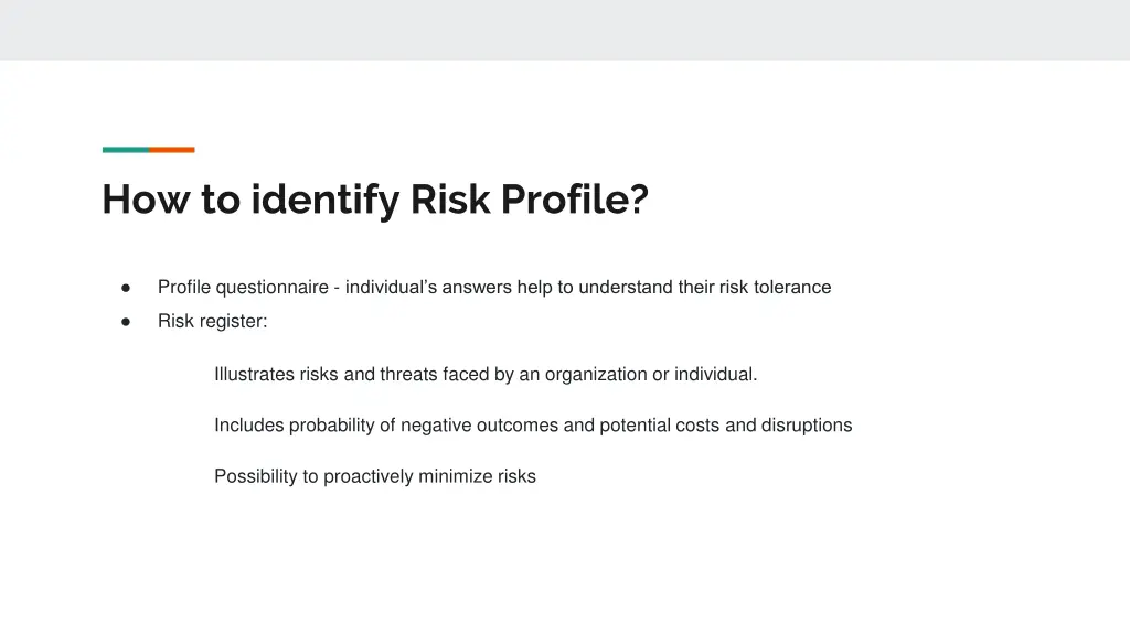 how to identify risk profile