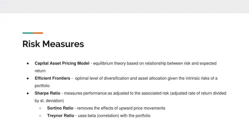 risk measures 1