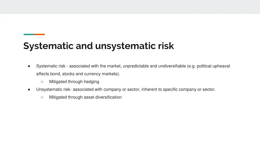 systematic and unsystematic risk