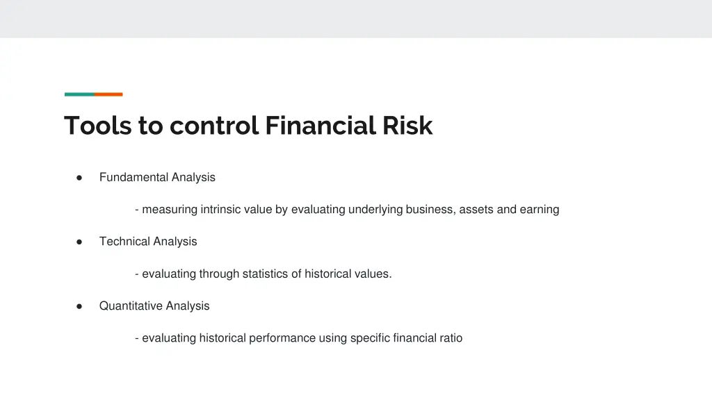 tools to control financial risk