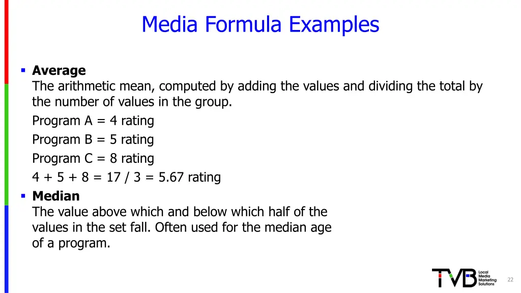 media formula examples 3