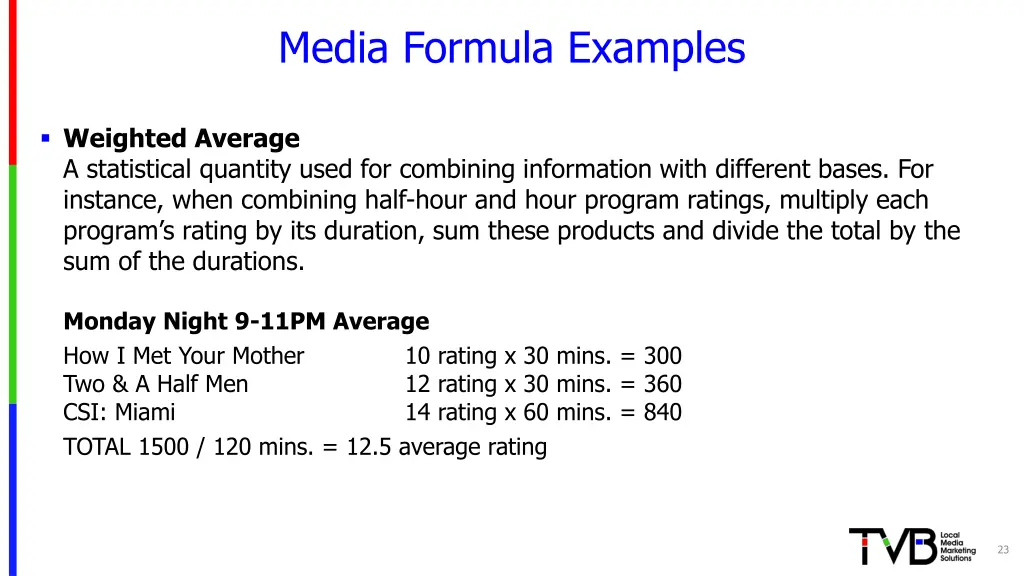 media formula examples 4