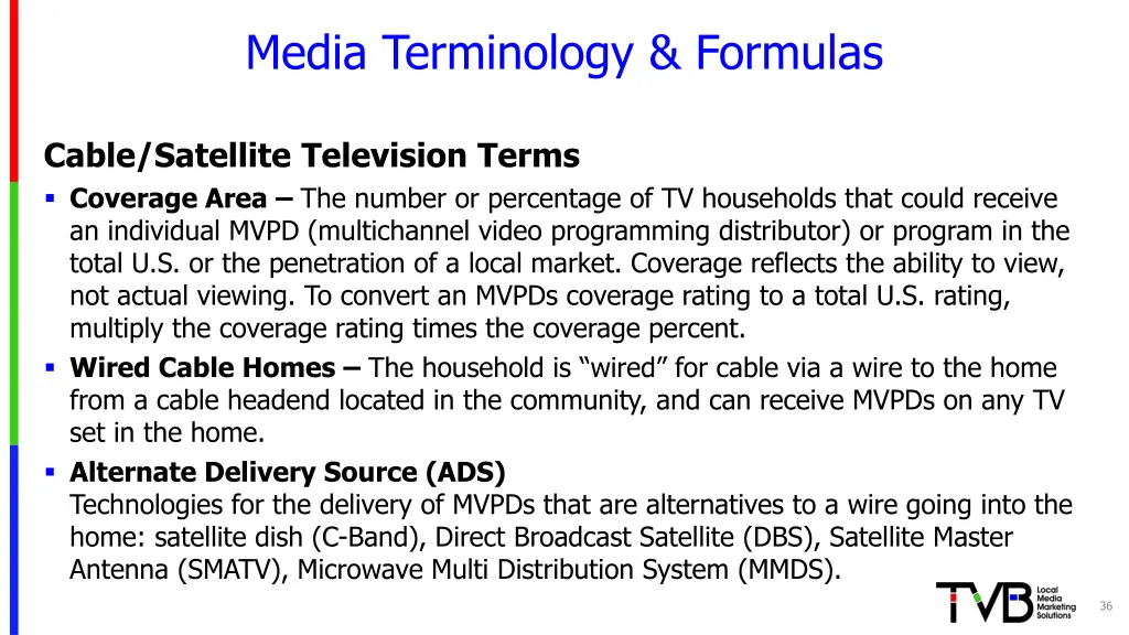 media terminology formulas 14