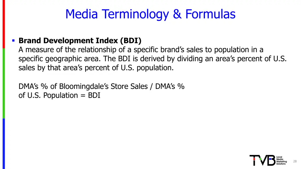 media terminology formulas 6