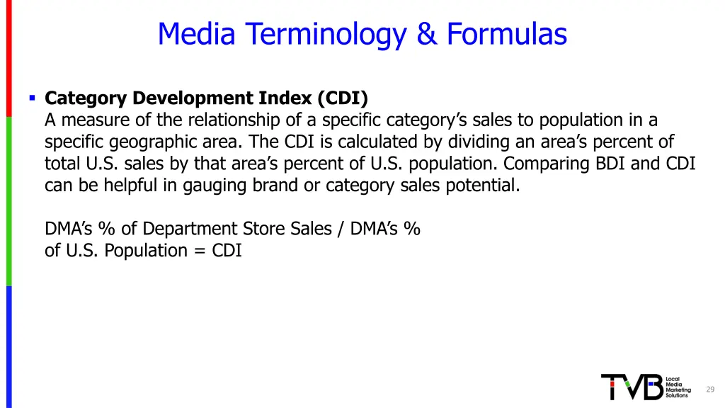 media terminology formulas 7