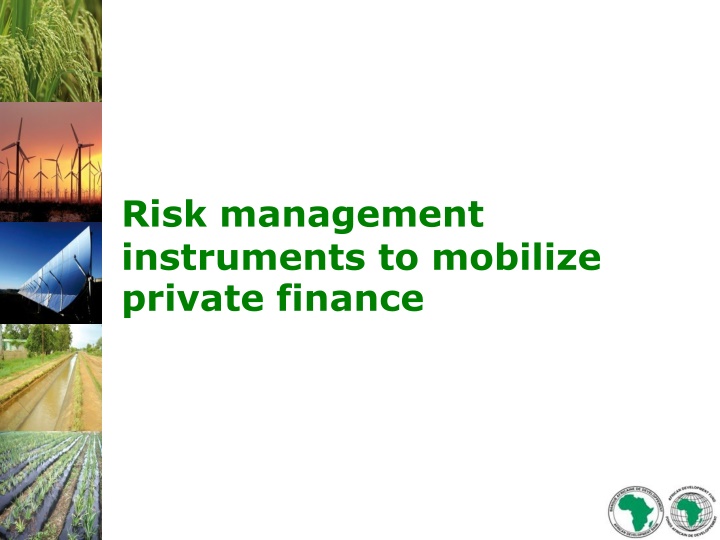 risk management instruments to mobilize private