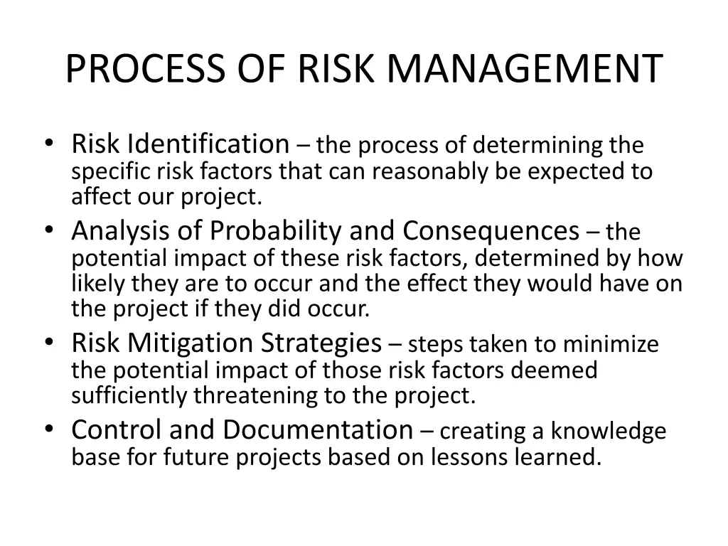 process of risk management