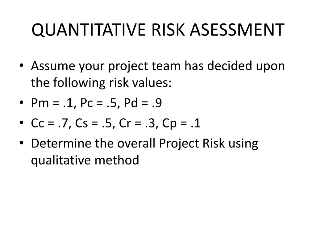 quantitative risk asessment