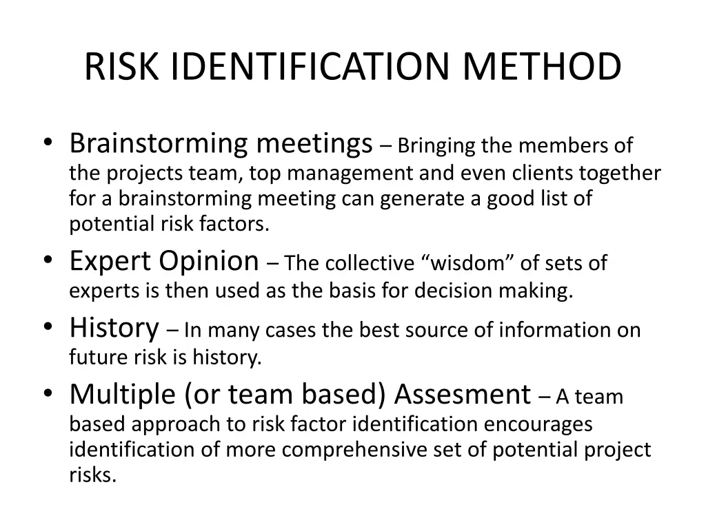 risk identification method