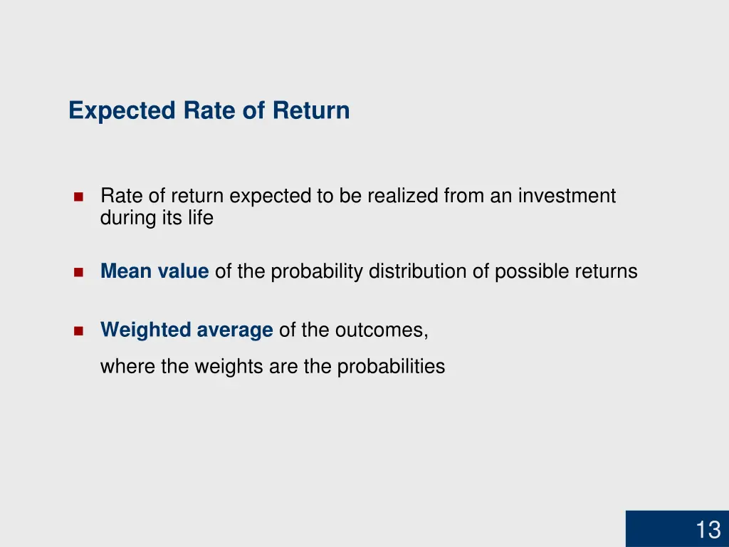 expected rate of return