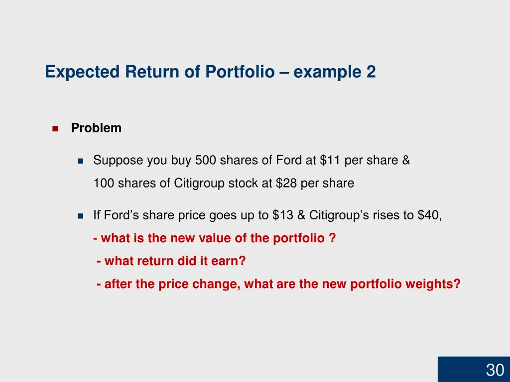 expected return of portfolio example 2