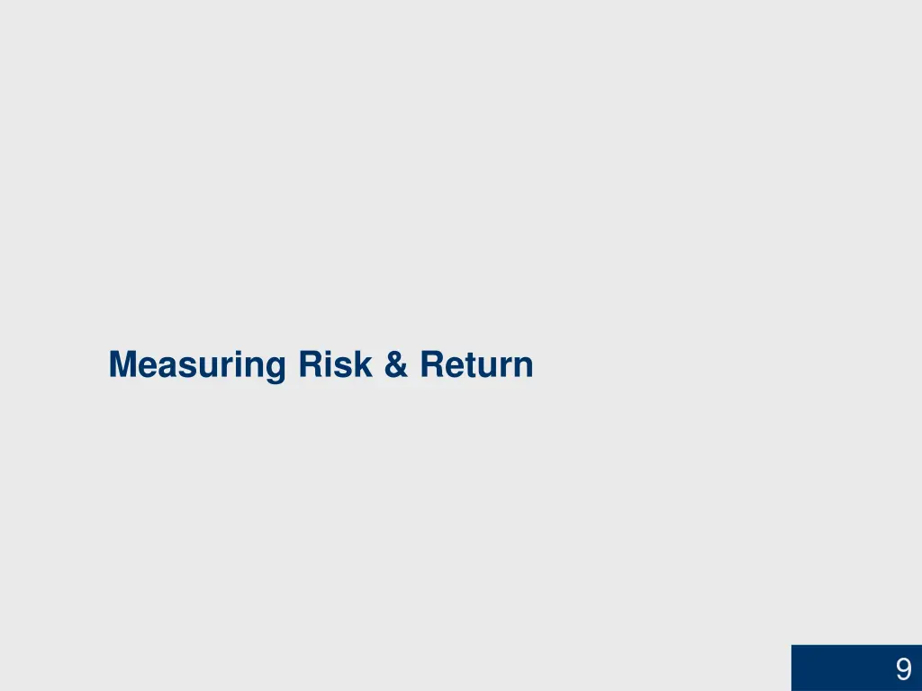 measuring risk return