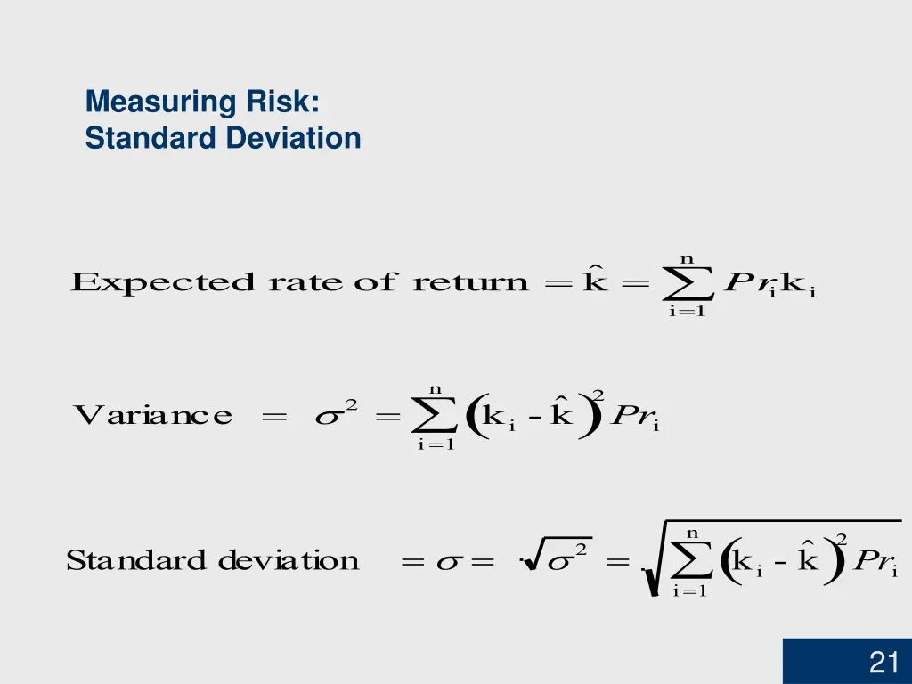 measuring risk standard deviation