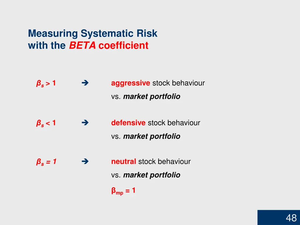 measuring systematic risk with the beta