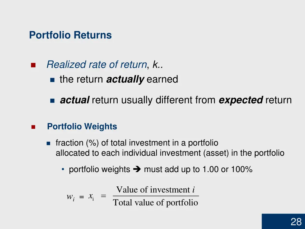 portfolio returns 1