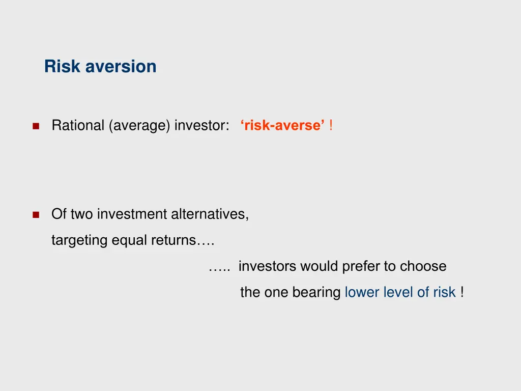 risk aversion