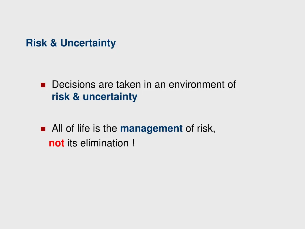 risk uncertainty