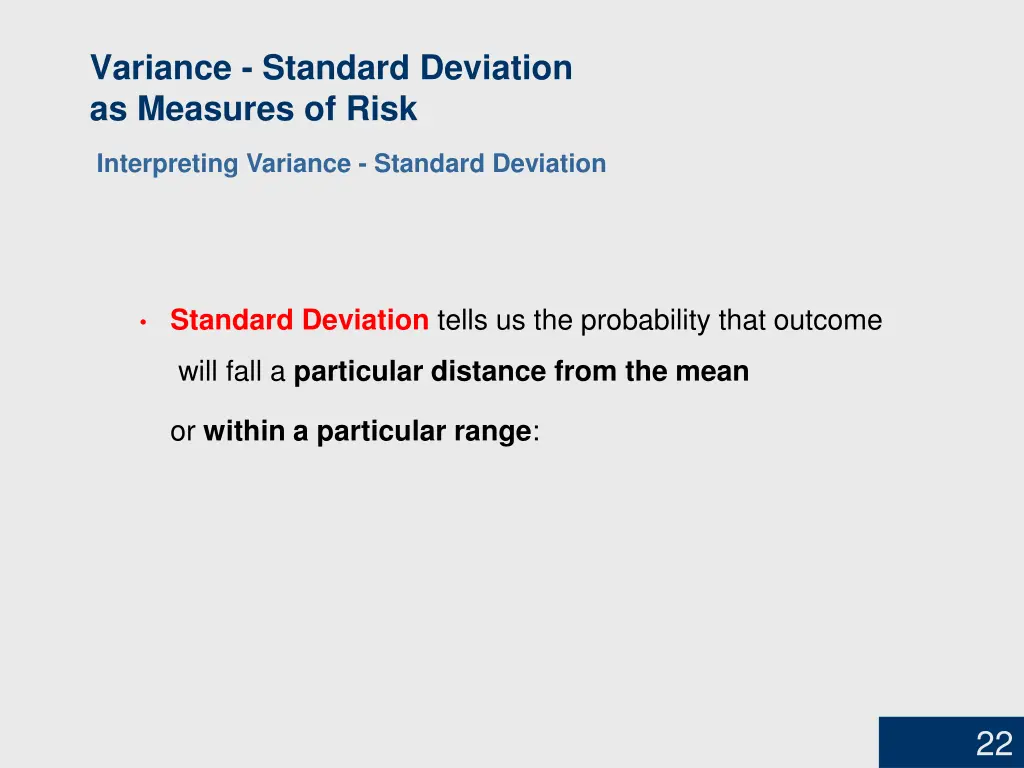 variance standard deviation as measures of risk