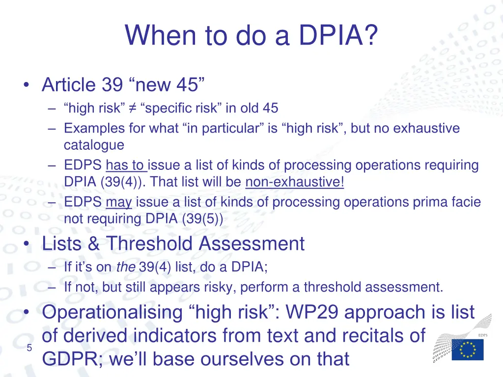 when to do a dpia