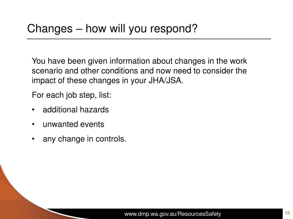 changes how will you respond