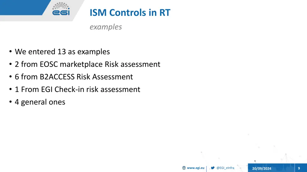 ism controls in rt