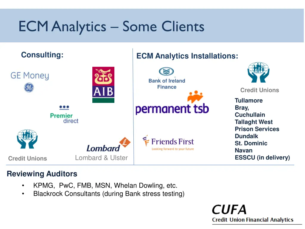 ecm analytics some clients