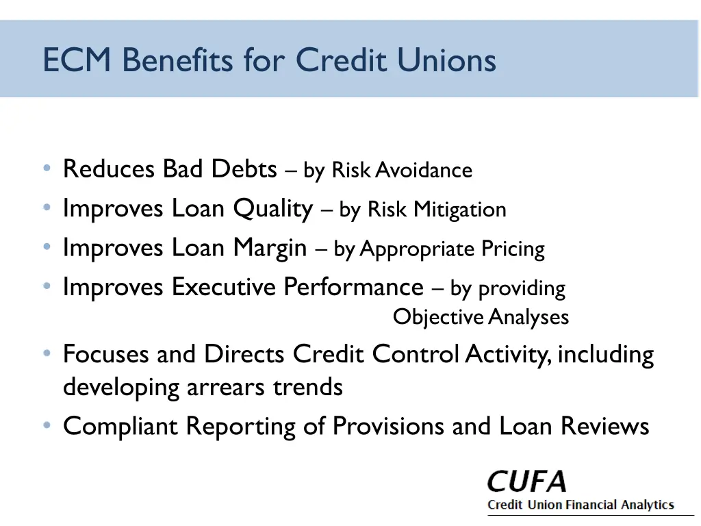 ecm benefits for credit unions