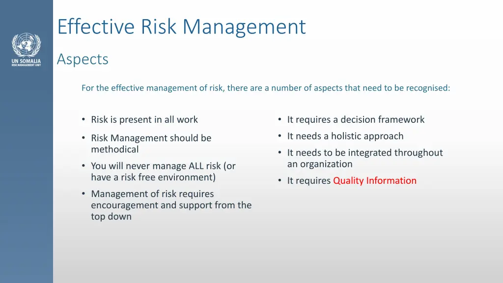 effective risk management