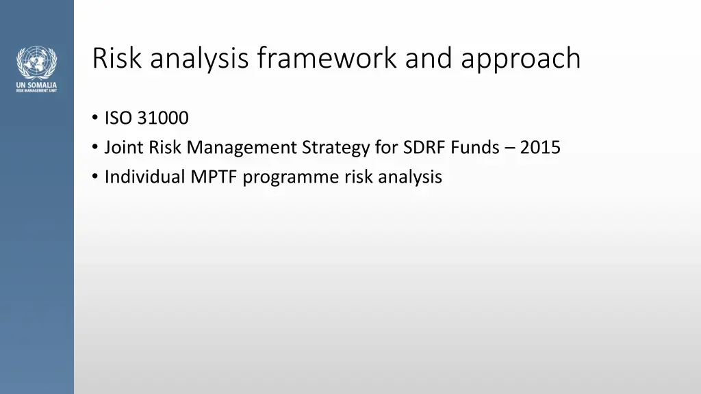 risk analysis framework and approach