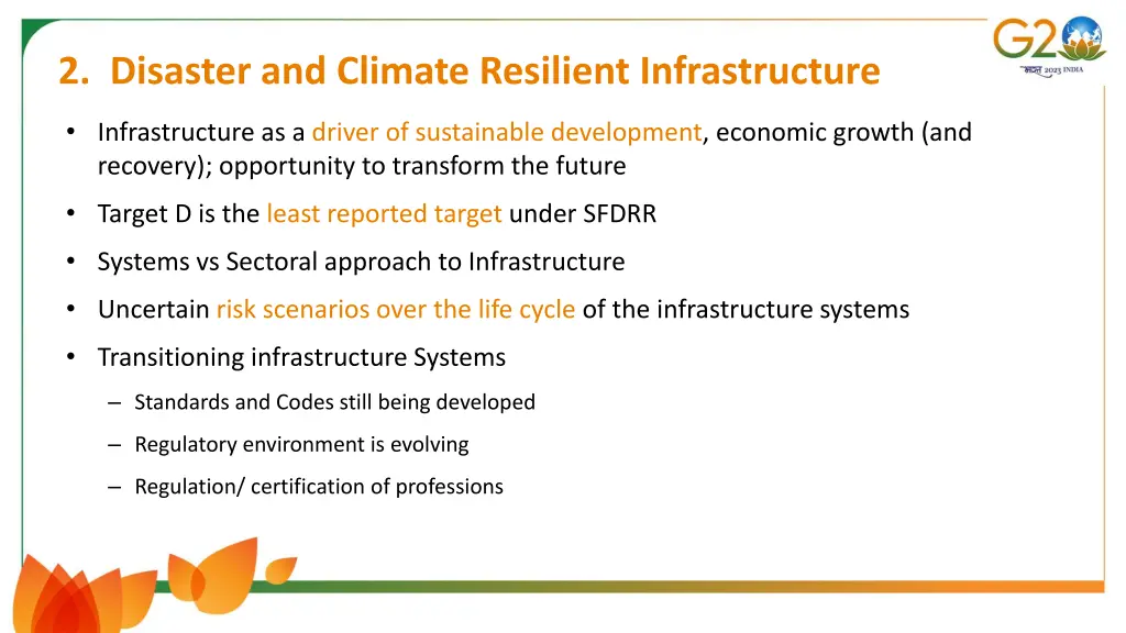 2 disaster and climate resilient infrastructure