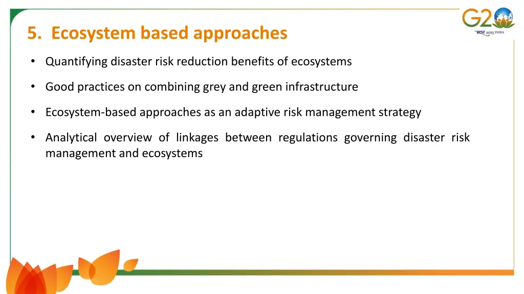 5 ecosystem based approaches