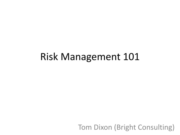 risk management 101