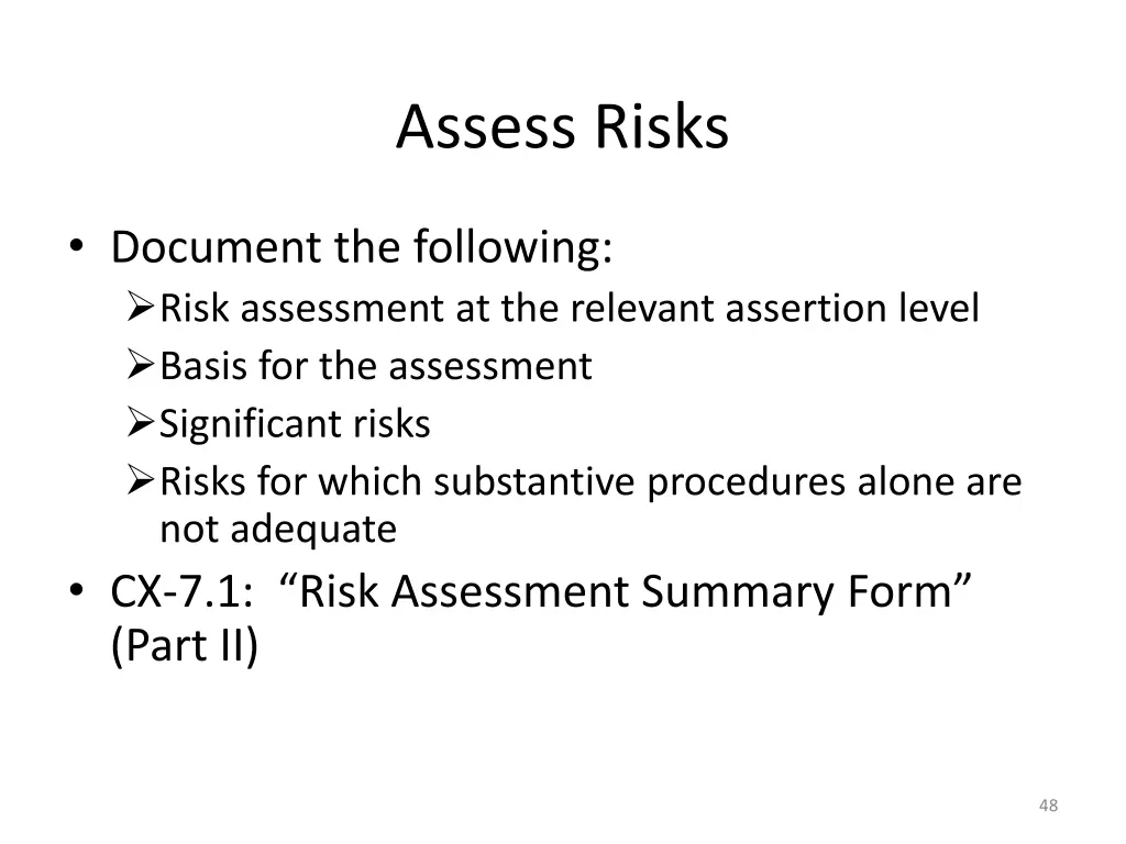 assess risks