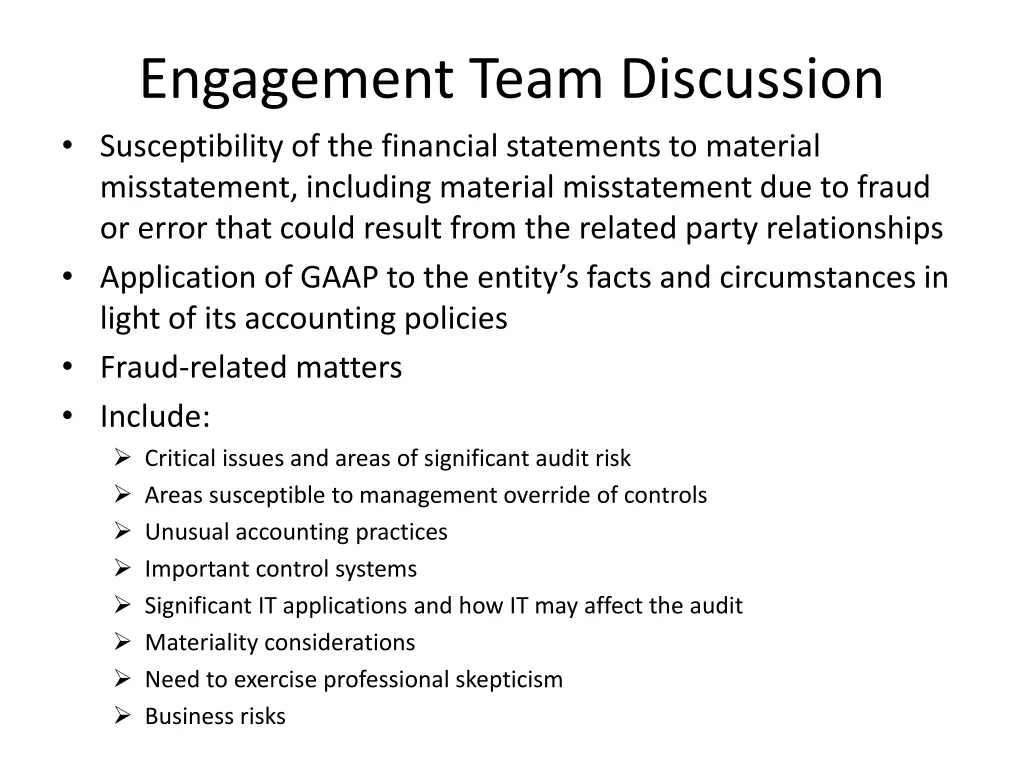 engagement team discussion susceptibility