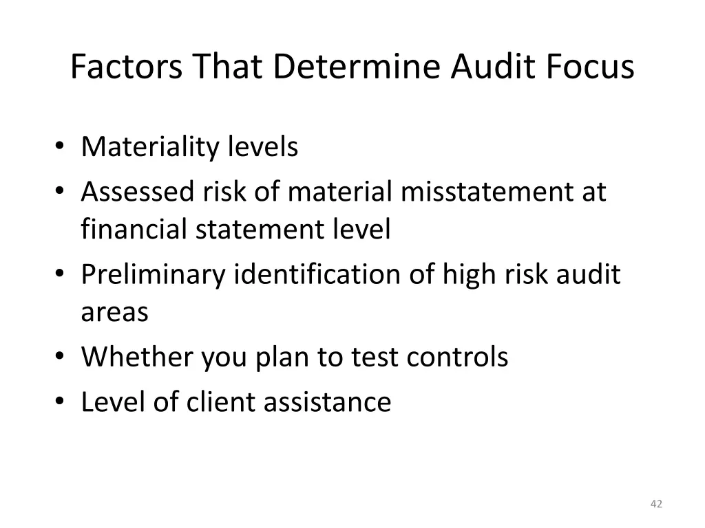 factors that determine audit focus