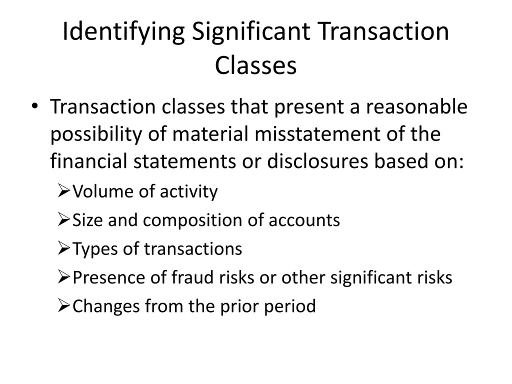 identifying significant transaction classes