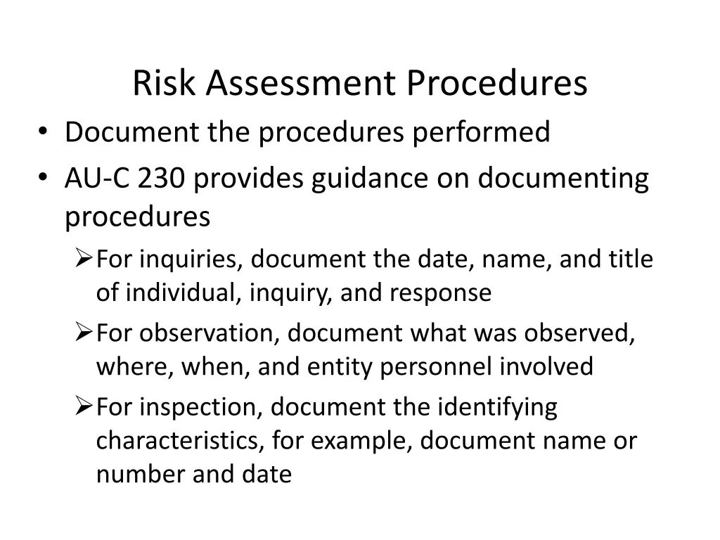 risk assessment procedures document